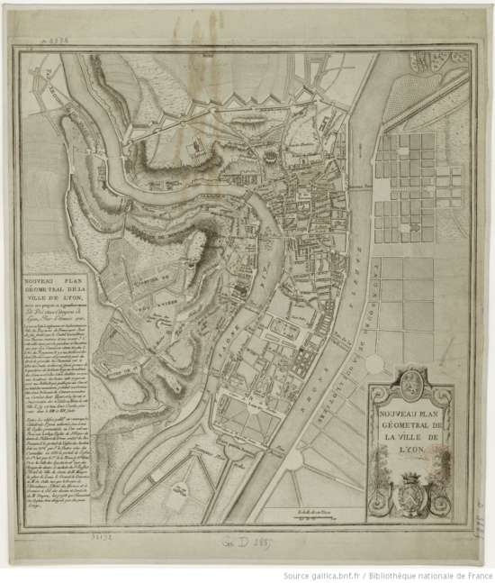 plan géométral de la ville de Lyon 1789 source gallica.bnf .fr