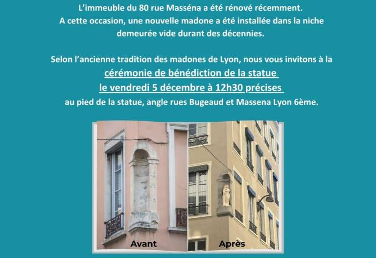 Lire la suite à propos de l’article Bénédiction d’une nouvelle statue 80 rue Massena Lyon 6è