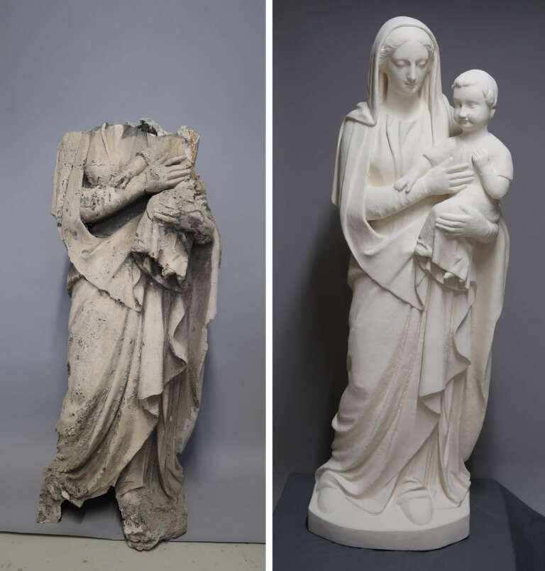 Lire la suite à propos de l’article Restauration d&rsquo;une madone en 6 étapes : 7 rue Sainte-Catherine (Lyon 1er)