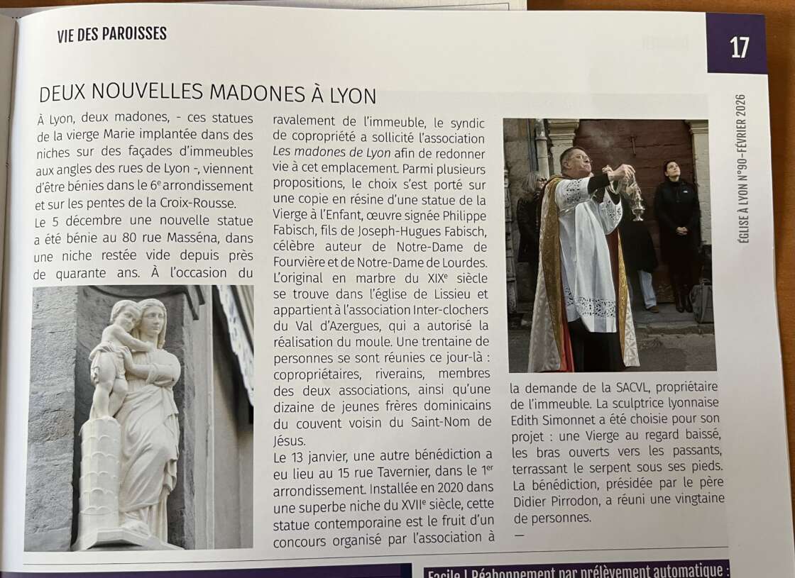 article sur lese bénédictions de 2025 2026 Eglise à Lyon 02 2026